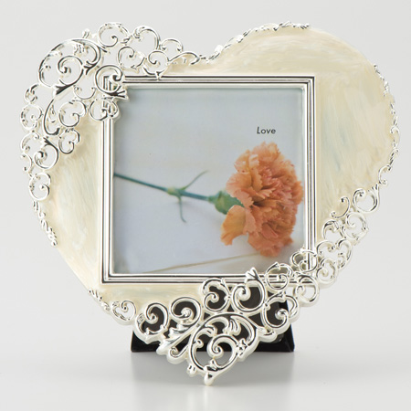 ハートフォトフレーム ロイヤルフラワーブルー電報 電報なら ハート電報